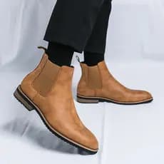 Chelsea botas masculinas de cano alto estilo britânico botas de couro Retro Martin botas masculinas de cano médio versão