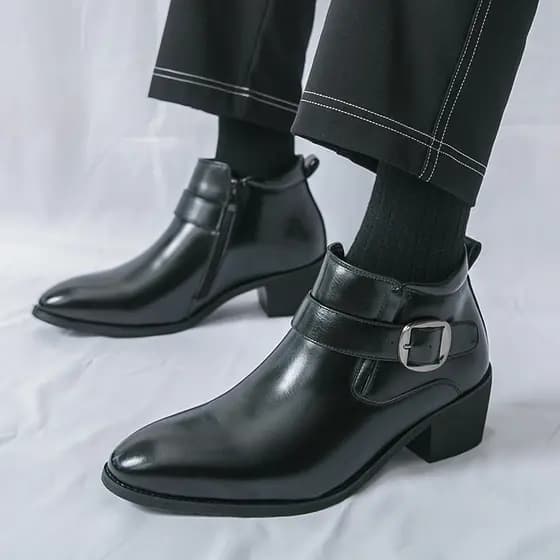 Chelsea botas masculinas na moda coreano botas curtas estilo britânico Martin botas Retro botas masculinas Mid-Top All-M