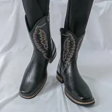 Botas de Cowboy ocidentais masculinas outono inverno botas masculinas de alta qualidade bordadas botas de equitação mong