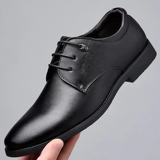Estilo britânico apontou Toe sapatos de couro masculino couro macio negócios Formal Wear Derby sapatos local de trabalho