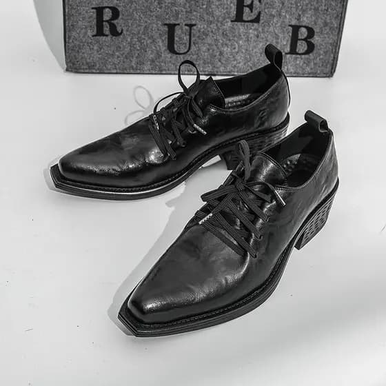 6cm sapatos de aumento de altura externa masculino estilo britânico sapatos Derby negócios Formal Wear dedo do pé quadra