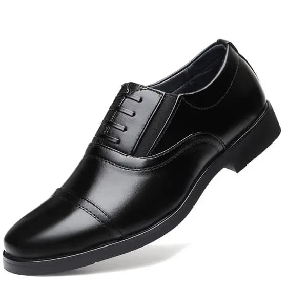 Estilo britânico sapatos de couro de negócios masculino juventude Commuter terno Derby sapatos pretos formais masculino