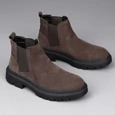Botas Chelsea estilo britânico masculinas de camurça de couro genuíno botas curtas de sola grossa moda botas Martin de c