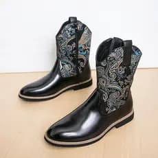 Botas de equitação mongol masculinas novo estilo outono inverno botas de Cowboy ocidentais de cano alto ciclismo ao ar l
