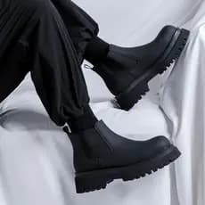Chelsea botas masculinas outono cigarro botas de cano médio Martin botas masculinas estilo britânico de sola grossa ins