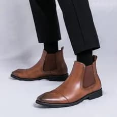 Martin botas masculinas de inverno de alta qualidade sapatos de couro masculino aumento interno britânico Chelsea botas
