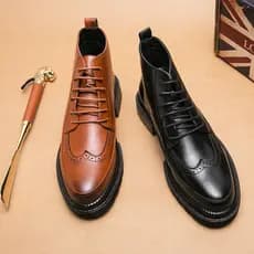Sapatos masculinos de verão pretos sapatos de couro de alta qualidade masculinos na moda aumento interno versão coreana