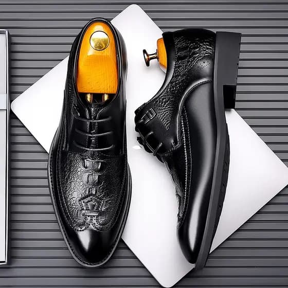 Sapatos masculinos de verão estilo britânico terno padrinhos padrão de crocodilo negócios Formal Wear Casual sapatos de