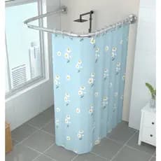Haste de cortina de chuveiro em forma de u haste de banheiro trilho curvo chuveiro em forma de l banheiro cortina à prov