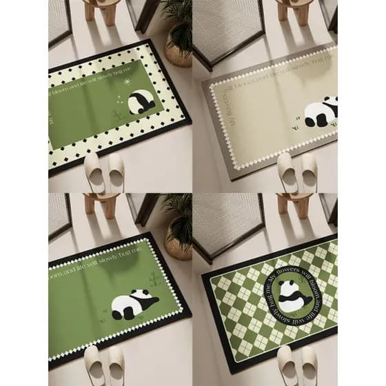 Panda tapete de banheiro diatomácea lama absorvente tapete de banheiro porta de banheiro antiderrapante tapete de pé por