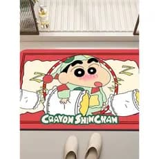 Casa diatomácea lama tapetes de banheiro tapetes de pé absorver água de secagem rápida lápis Shin-Chan porta do banheiro