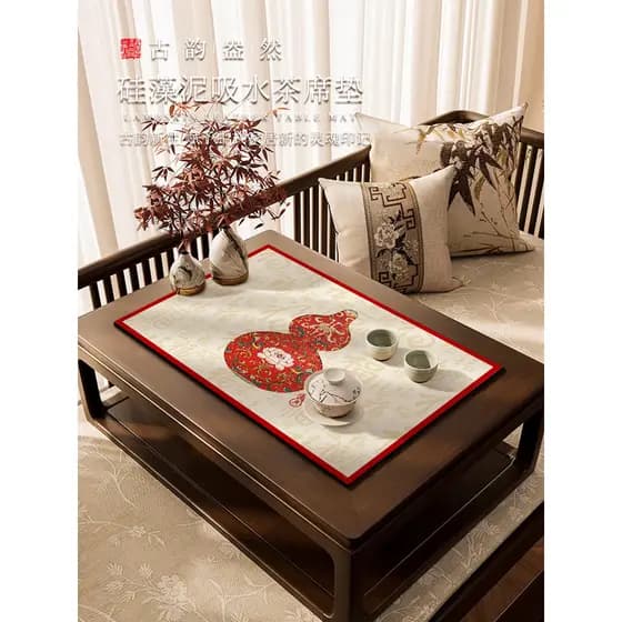 Novo estilo chinês Zen mesa de chá para uma pessoa tapete de chá tapete de chá Diatom lama corredor de mesa bolha seca m