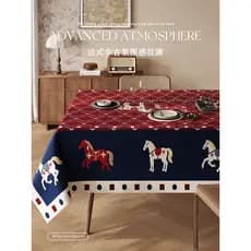 Toalha de mesa descartável à prova d'água, atmosfera americana, à prova de óleo, retrô, leve, luxo, algodão, linho, mesa
