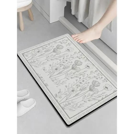 Tapete absorvente de lama de diatomáceas japonês, almofada macia, tapete de cozinha, porta de banheiro, tapete absorvent