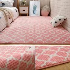 Rosa tapete quarto cobertor de cabeceira completo bonito princesa quarto menina coração tapete retangular sala estar mes