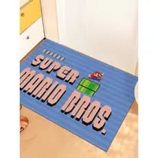 Desenhos animados Mario porta de entrada círculo de seda tapete porta de entrada Anti-deslizamento pé esteira remoção de