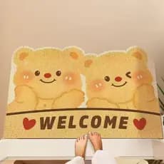 Manteiga urso círculo de seda entrada tapete de chão doméstico entrada dos desenhos animados raspagem lama esfregando so