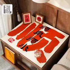 Novo estilo chinês quarto mesa de cabeceira tapete protetor almofada toalha de mesa impermeável à prova de óleo descartá
