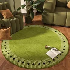 Verde Retro redondo tapete sala de estar quarto novo estilo Medieval antiderrapante impermeável anti-incrustante enxagua