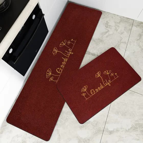 Tapete de cozinha antiderrapante, à prova d'água, absorvente de óleo, absorvente de água, resistente à sujeira, porta co