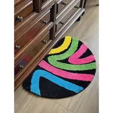 Semicírculo tapete de porta do banheiro doméstico absorvente antiderrapante tapete de porta do quarto estilo Pastoral re