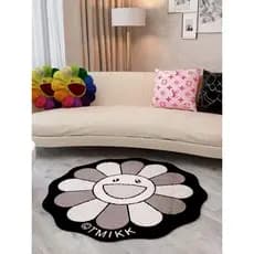 Tapete colorido de girassol, entrada, círculo, lã, porta, quarto, banheiro, arte decorativa exclusiva, antiderrapante, t