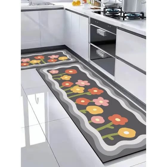 Tapete de chão de cozinha macio lama de diatomáceas absorver água óleo absorvente lavável resistente à sujeira pés tapet