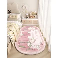 Desenhos animados tapete quarto cobertor de cabeceira casa sala estar menina ins estilo rosa cabelo longo imitação Cashm