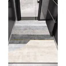 Tapete de porta de entrada tapete de porta luz luxo simples moderno casa cinza entrada pé tapete porta