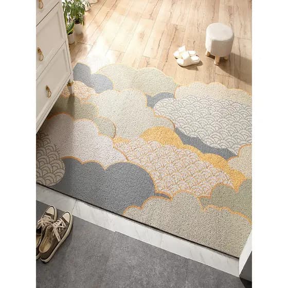 Novo estilo nórdico porta de entrada entrada círculo seda tapete porta DIY Cutable entrada doméstica remoção poeira Anti
