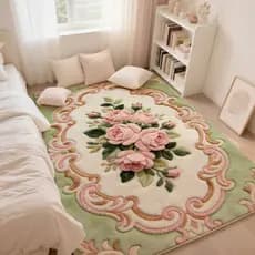 Cobertor de cabeceira para quarto francês, sala de estar, estilo creme de flores, casa interna, espessada, janela salien