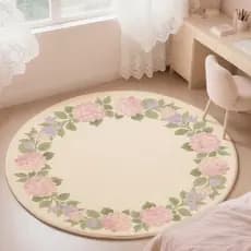 Estilo creme redondo tapete quarto cobertor de cabeceira quarto das crianças rosa menina casa bonito tenda Anti-deslizam