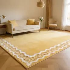 Estilo creme francês tapete sala de estar imitação Cashmere antiderrapante quarto sofá cobertor amarelo Bay janela varan