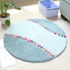 Tapete redondo para porta de entrada de quarto, absorvente para pés, flor rosa, banheiro, antiderrapante, porta de entra