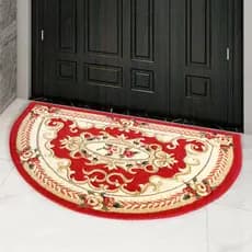 Meixin estilo europeu corte flor semicírculo tapete de porta entrada porta pé tapete doméstico Foyer porta