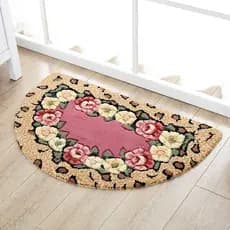 Meixin flor semicírculo tapete de chão quarto porta do banheiro tapete de entrada porta do banheiro absorver água tapete