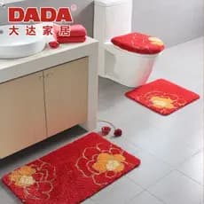 Dada tapete festivo vermelho porta do banheiro tapete engrossado absorvente Kit de banheiro capa de toalete de quatro pe