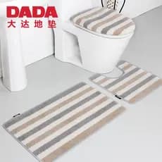 Dada kit de banheiro de verão listrado de fibra curta macio absorvente tapete de porta em forma de U capa de vaso sanitá
