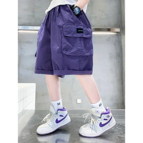 Crianças Shorts verão novo estilo macacão de algodão puro fino calças médias meninos médio grande crianças calças de cin