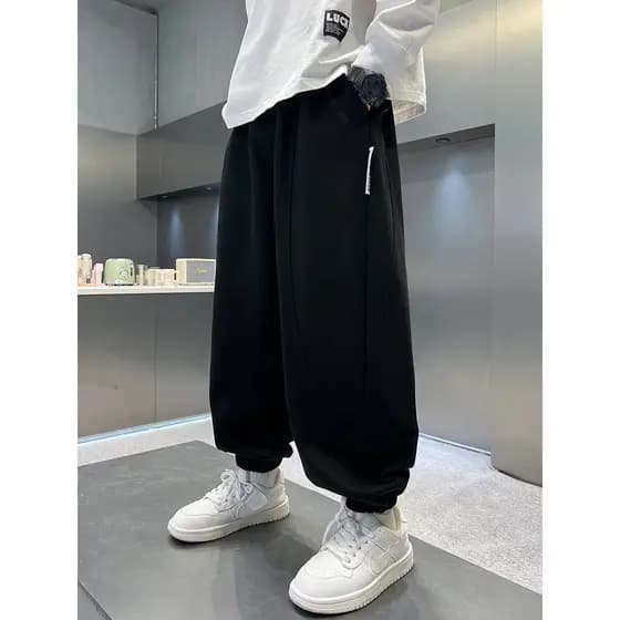 Calças esportivas infantis primavera outono novo estilo solto calças para meninos médio grande Casual moletom Machete go
