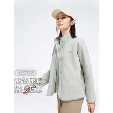 Treinador Polar velo jaqueta feminina outono inverno ao ar livre Retro High-End grosso velo jaqueta quente gola jaqueta