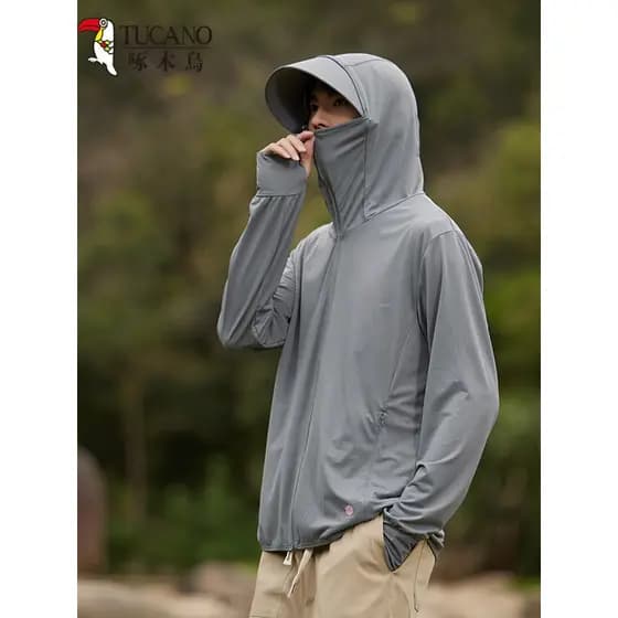 Woodpecker UPF50 + protetor solar roupas femininas verão novo estilo leve Anti-ultravioleta respirável gelo seda proteto