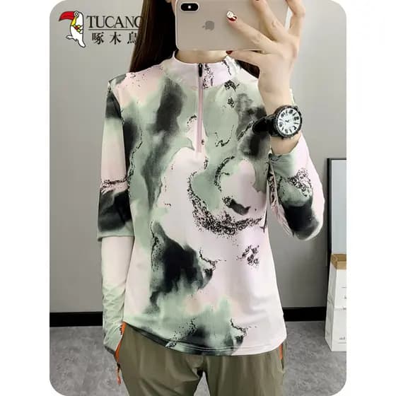 Woodpecker profissional de secagem rápida esportes protetor solar jaqueta feminina zíper Cardigan correndo ginásio terno