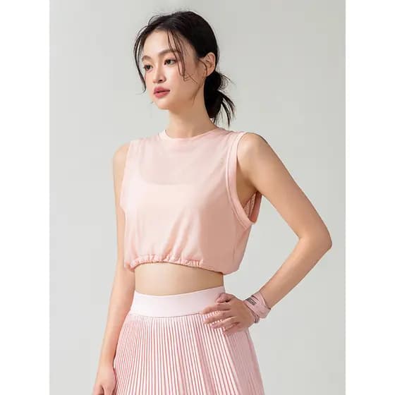 Refrescante leve respirável solto sem mangas colete esportivo cordão yoga camiseta Fitness correndo de secagem rápida ca