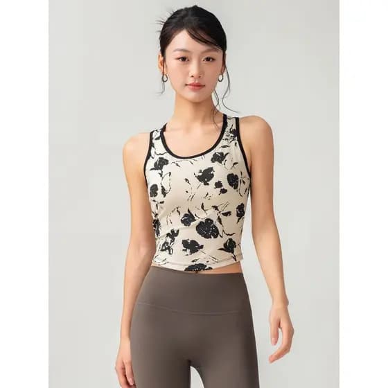 Estilo chinês Design Yoga Wear colete feminino 2026 novo estilo High-End de secagem rápida com almofada no peito esporte