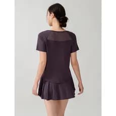 Mulheres correndo treinamento tênis Badminton camisa malha respirável de secagem rápida ciclismo ginásio terno verão esp