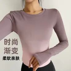 Esportes de manga comprida mais magro olhar magro feminino Yoga Wear estiramento Fitness topo correndo treinamento de se