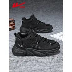 Puxar para trás sapatos masculinos preto de alta qualidade papai sapatos inverno novo estilo velo quente dois algodão sa