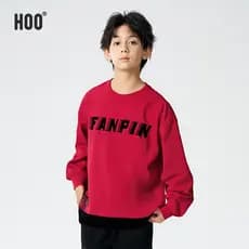 Hoo meninos moletom de manga comprida adolescente primavera outono Street Wear meninos roupas de estudante topos vermelh
