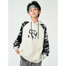 Hoo meninos moletom primavera outono adolescentes meninos grandes primavera topos meninos com capuz na moda estudantes d